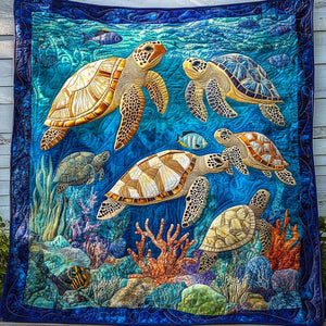 Sea Shell Serenity Quilted Blanket 06acxn100425
