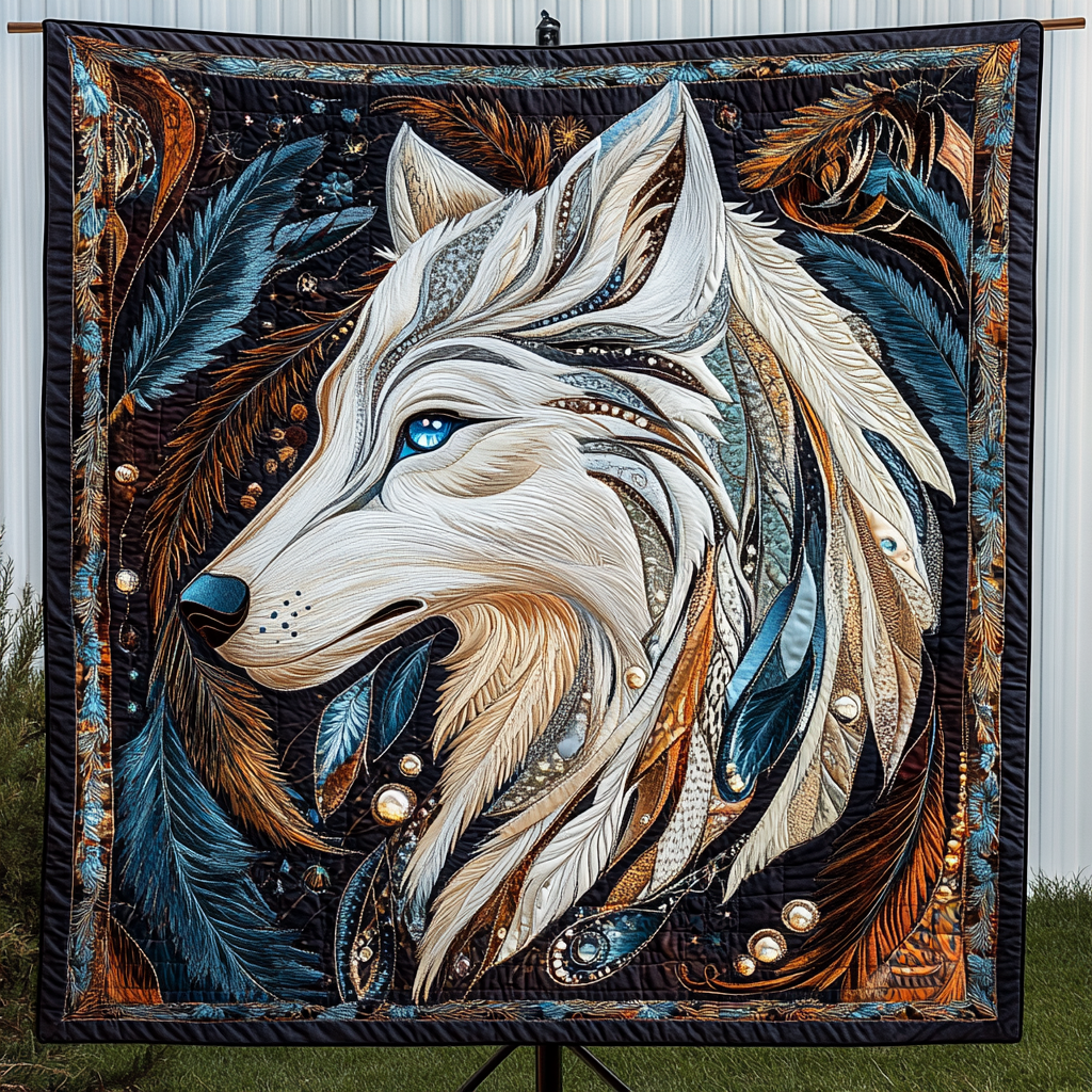 Starlight Wolf Quilted Blanket 01ACXD110425