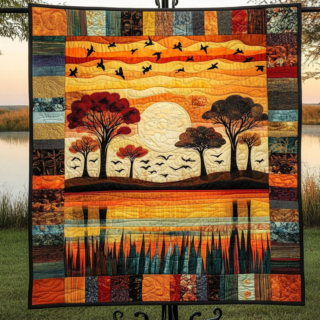 Sunset Flight Quilted Blanket NCU0NT4432