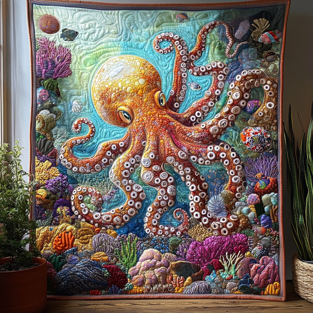 Tentacle Dance Quilted Blanket NCU0DV3837