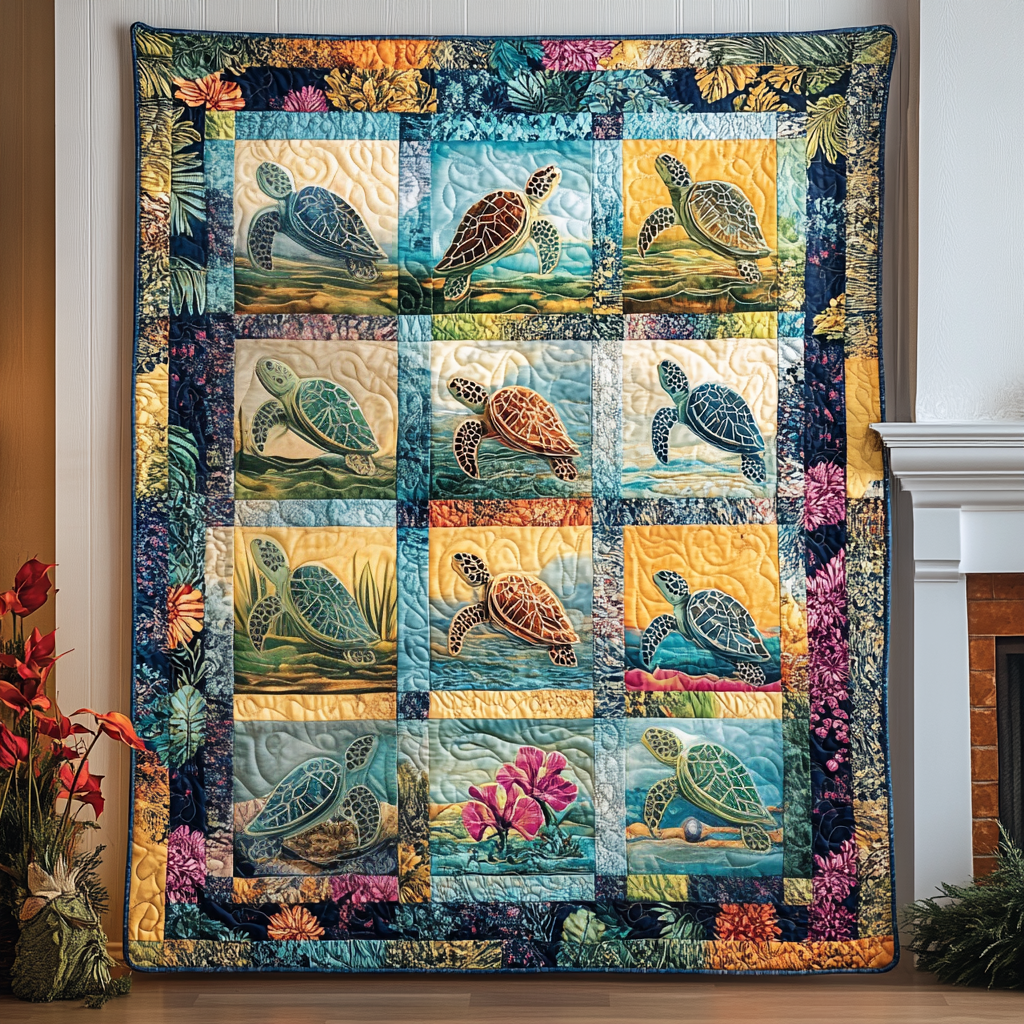 Turtle Tide Quilted Blanket 07acxn100425