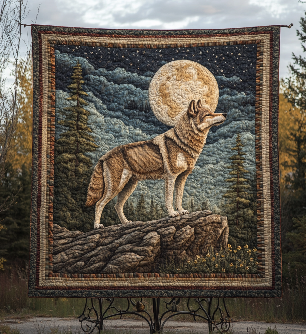 Twilight Wolf Quilted Blanket 03acxd110425