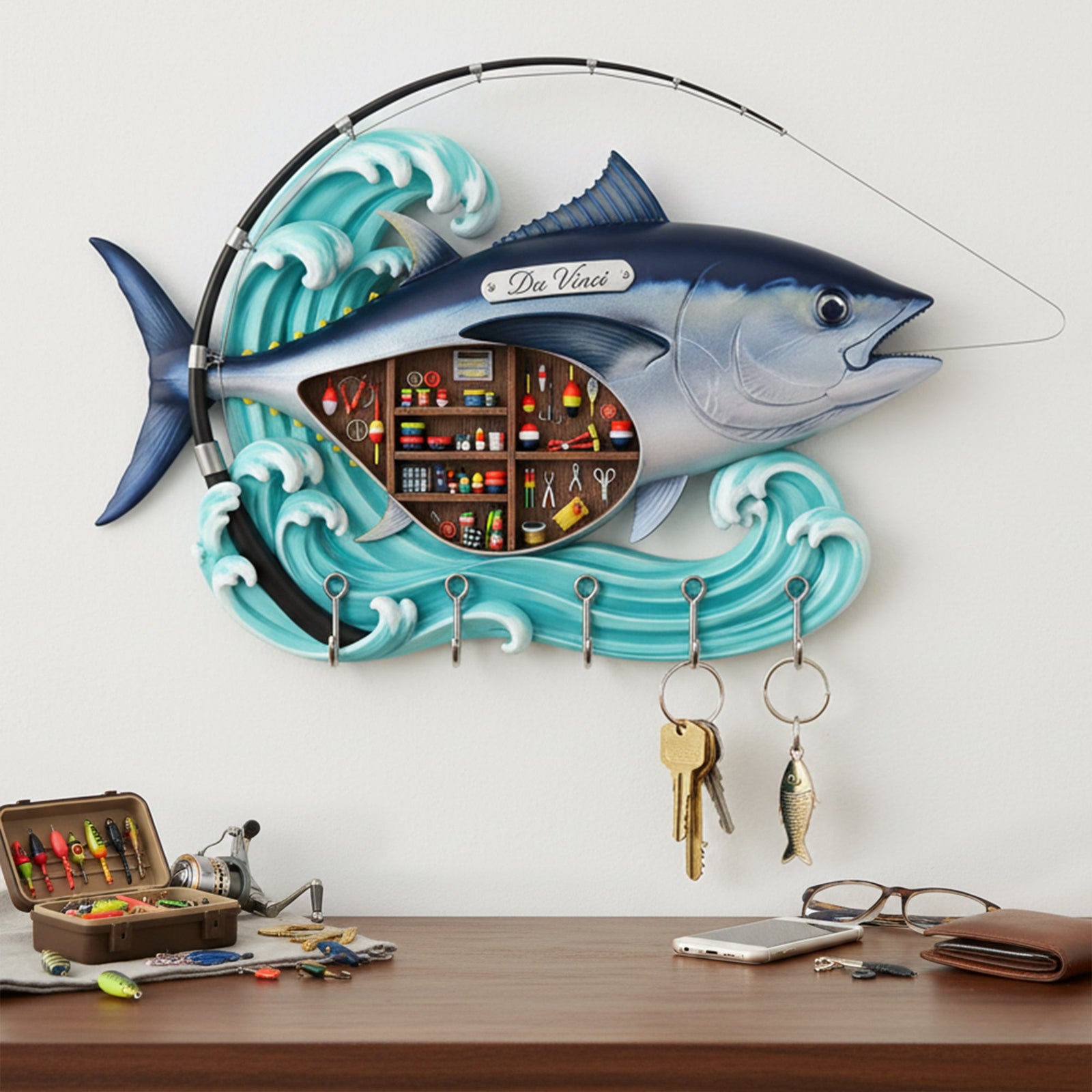 Fishing Gear Corner Key Hanger - Personalized Gift For Fishing Lovers 03KILU101225