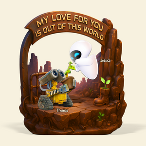 Robot Couple Plaque - Personalized Gifts For Couple 03kapu080525