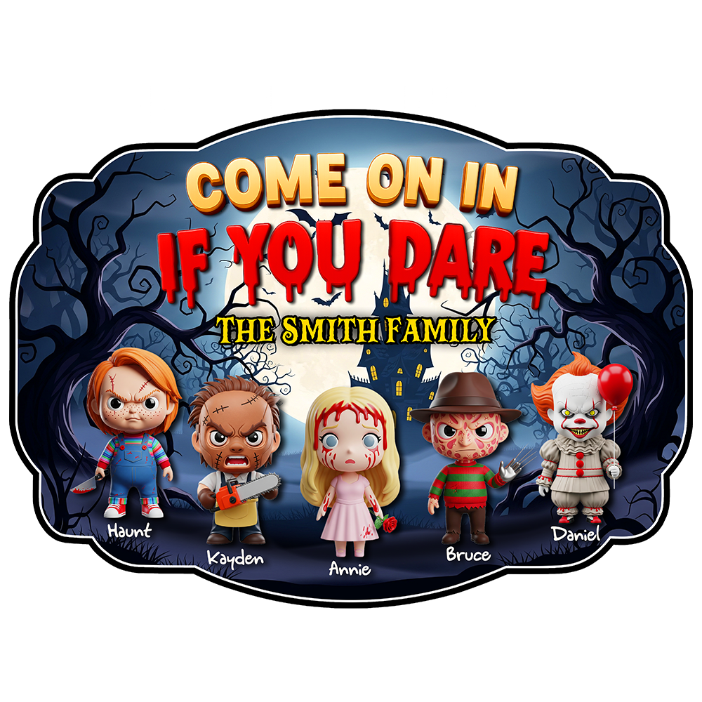 Haunted Family Wood Sign - Personalized Gifts For Family 01PGLU130825