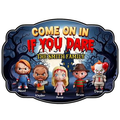 Haunted Family Wood Sign - Personalized Gifts For Family 01PGLU130825