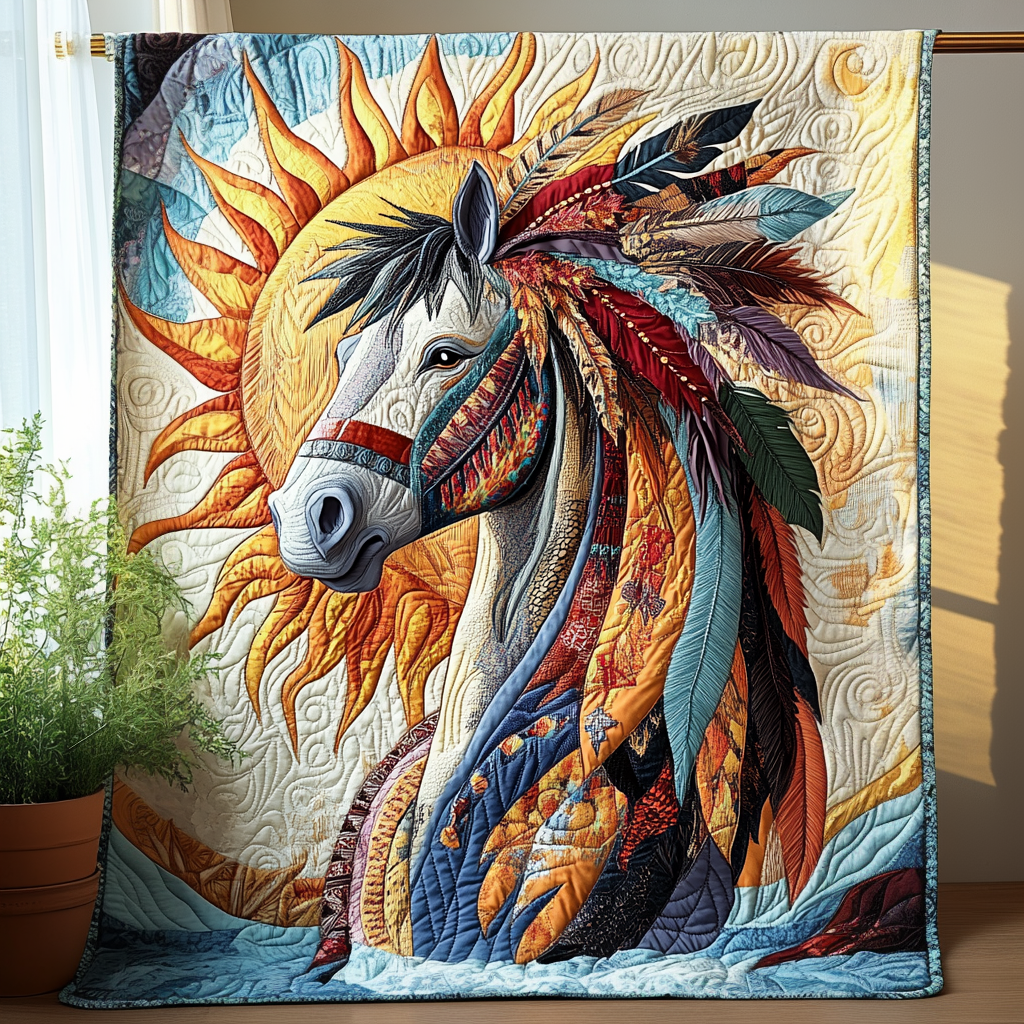 Velvet Hoofprints Quilted Blanket NCU0DV3189