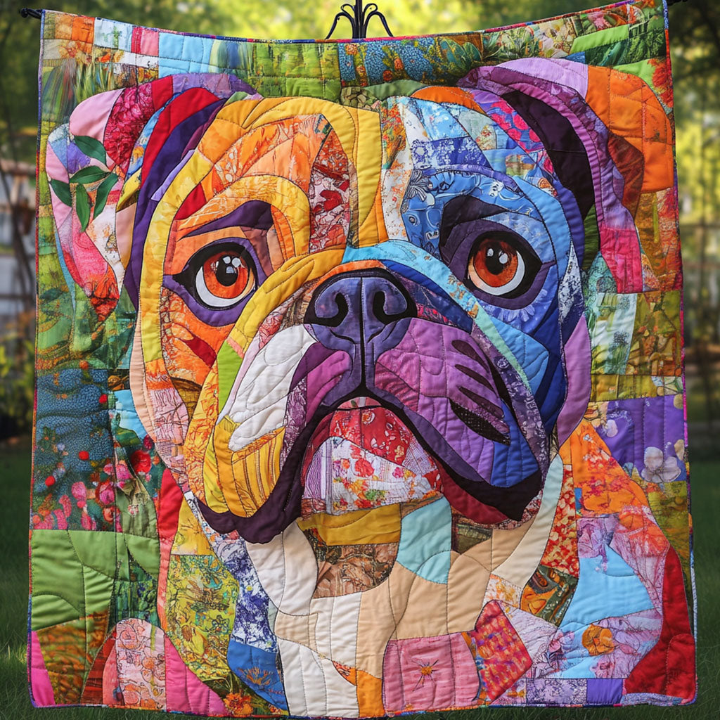 Vibrant Bulldog Quilted Blanket NCU0NT5260