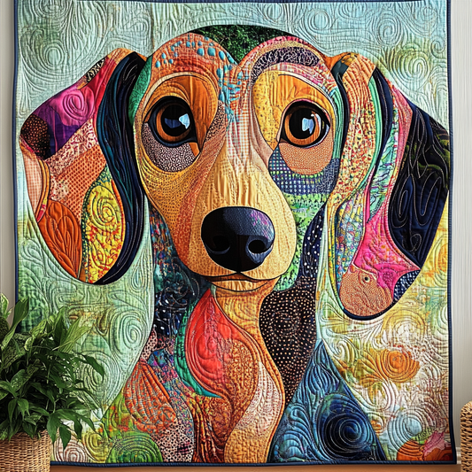 Vibrant Dachsie Quilted Blanket NCU0VL1064
