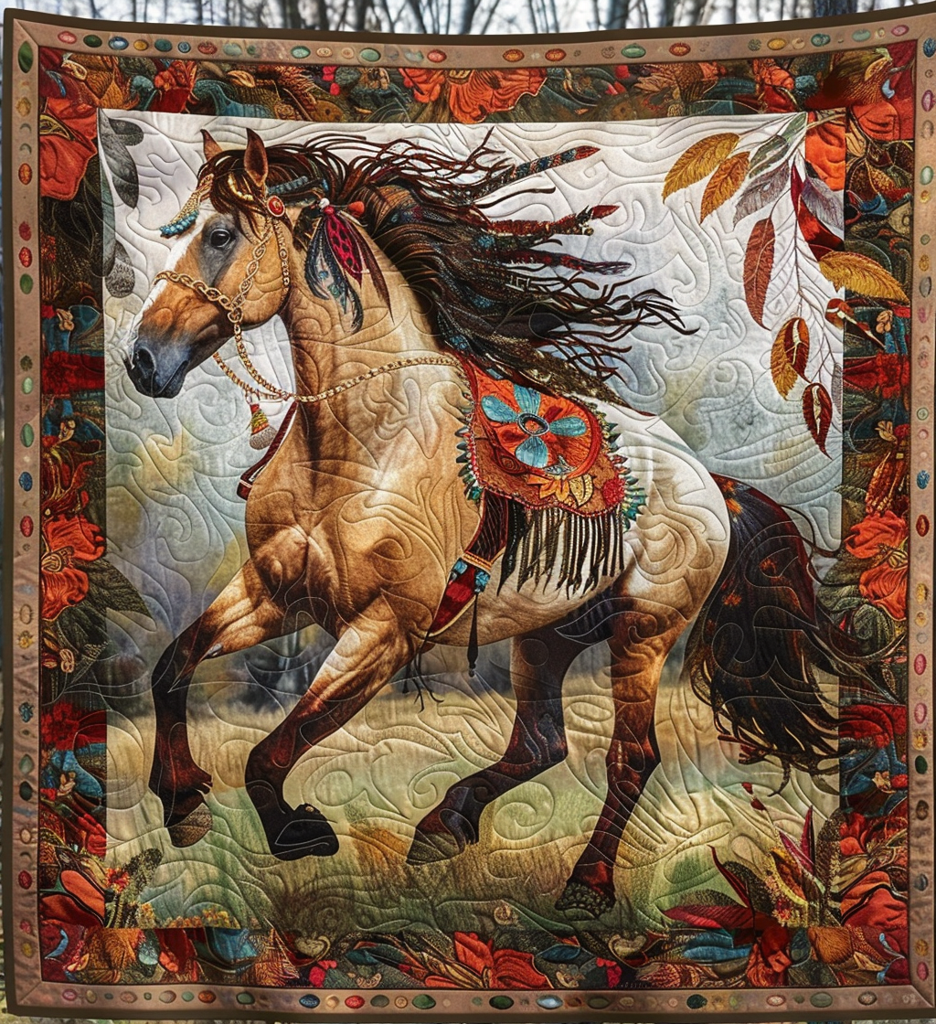 War Horse Gallop Quilted Blanket NCU0DV1493