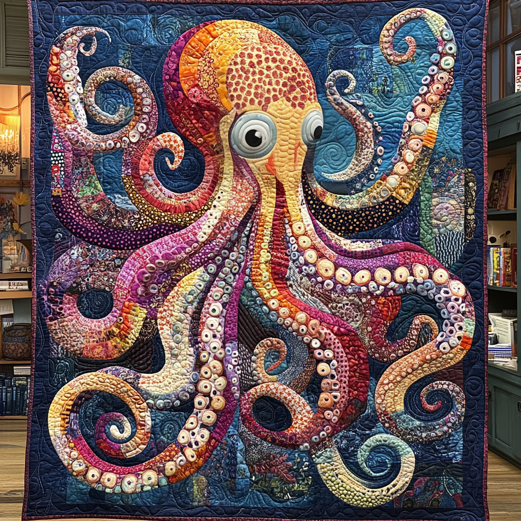 Whimsical Octopus Quilted Blanket NCU0DV4140