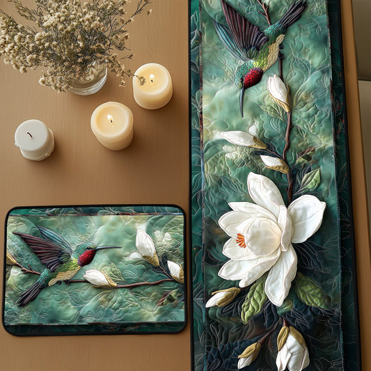 Whispering Petals Quilted Table Runner and Quilted Place Mat Set NCU0PT4624