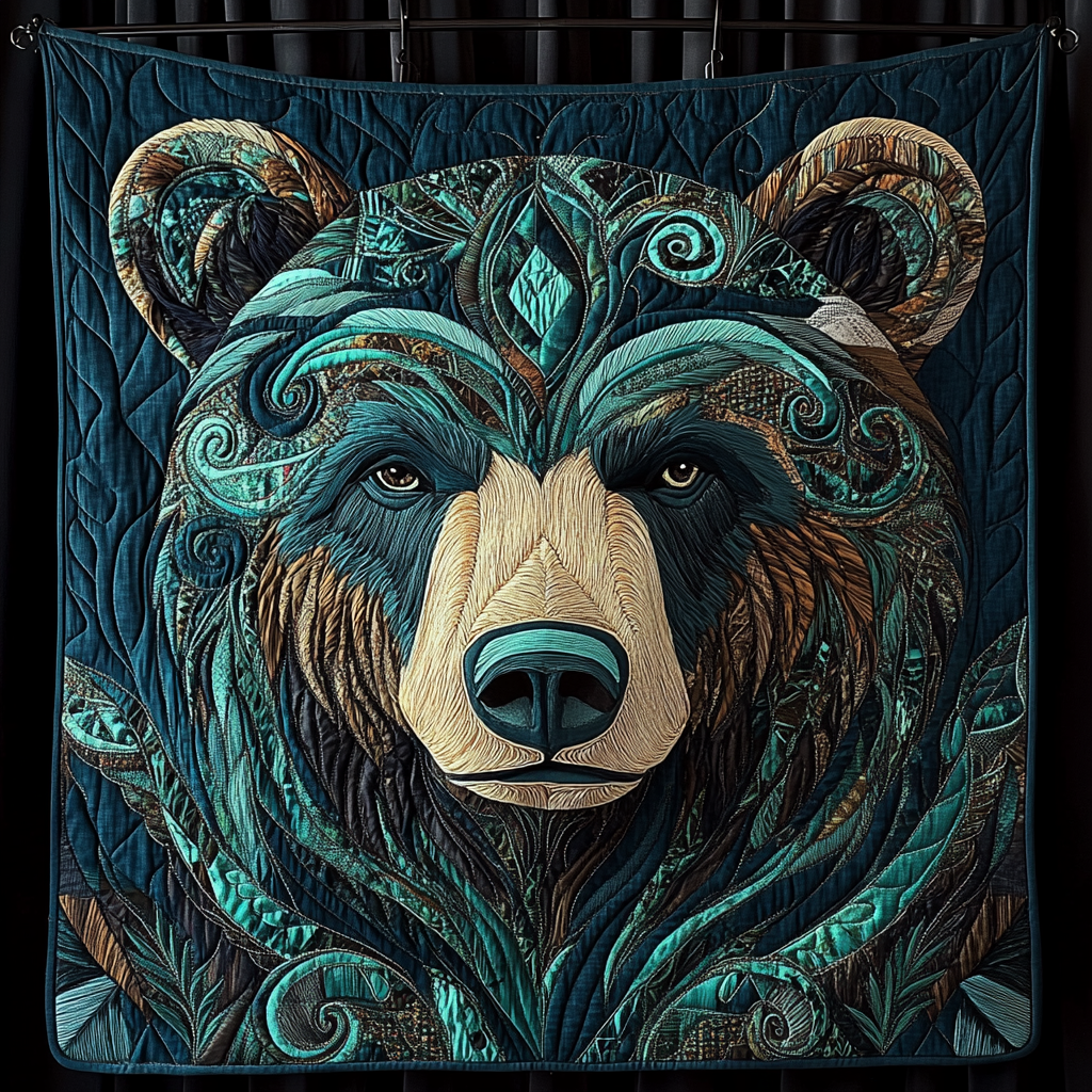 Whispering Woods Bear Quilted Blanket 04acxd030425
