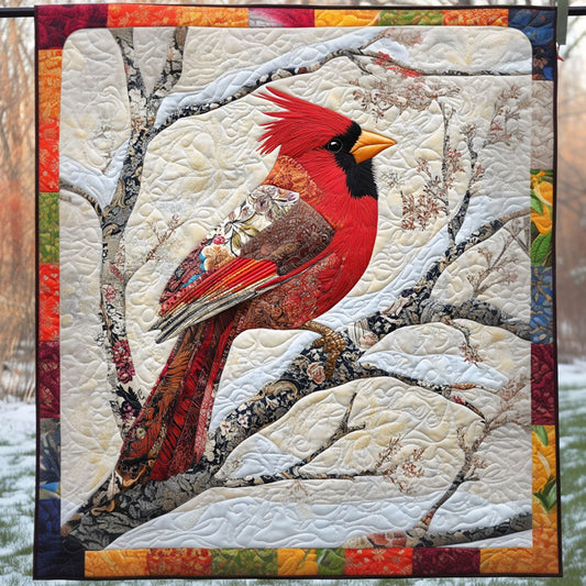 Winter Cardinal Quilted Blanket NCU0NT4970