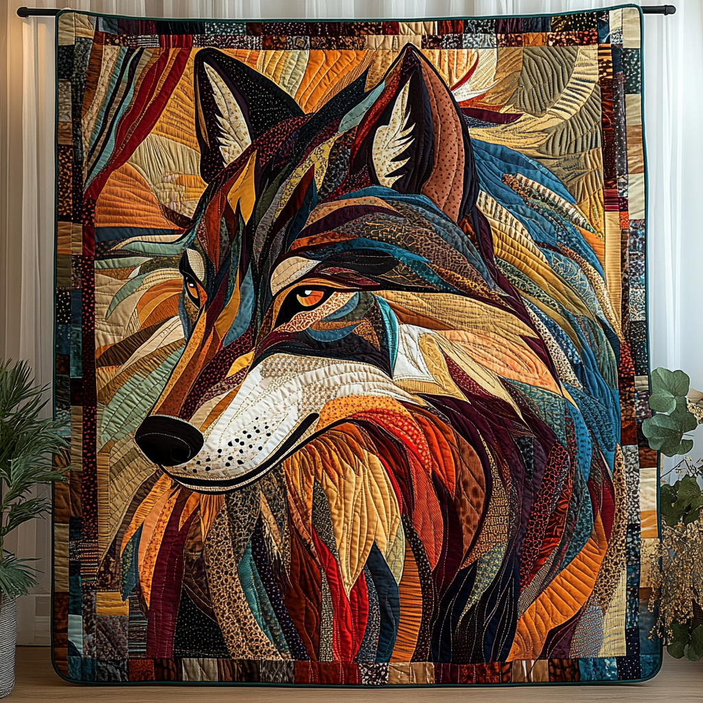Wolf Native Quilted Blanket 05acxd110425
