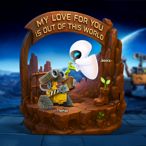 Robot Couple Plaque - Personalized Gifts For Couple 03kapu080525