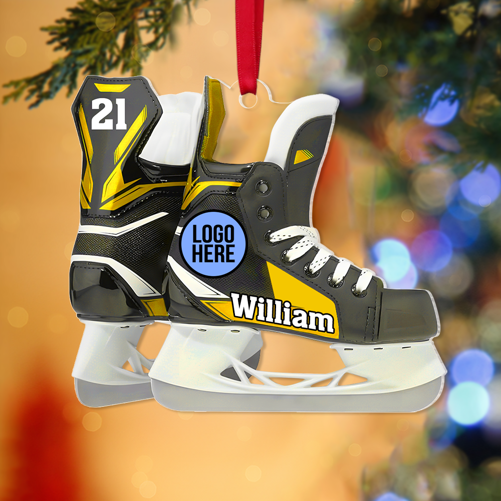 Personalized Gifts For Ice Hockey Players Christmas Ice Skates Ornament 02hupu021124 - Ornament - GoDuckee