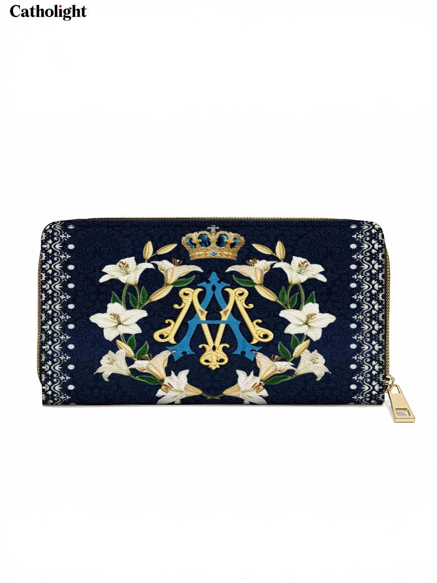 Catholight  Crown Of Grace Leather Wallet Purse