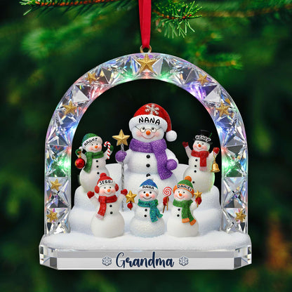 Grandma’s Snowman Family Ornament - Personalized Christmas Gift For Grandma 04TOLU250925 - Ornament - GoDuckee