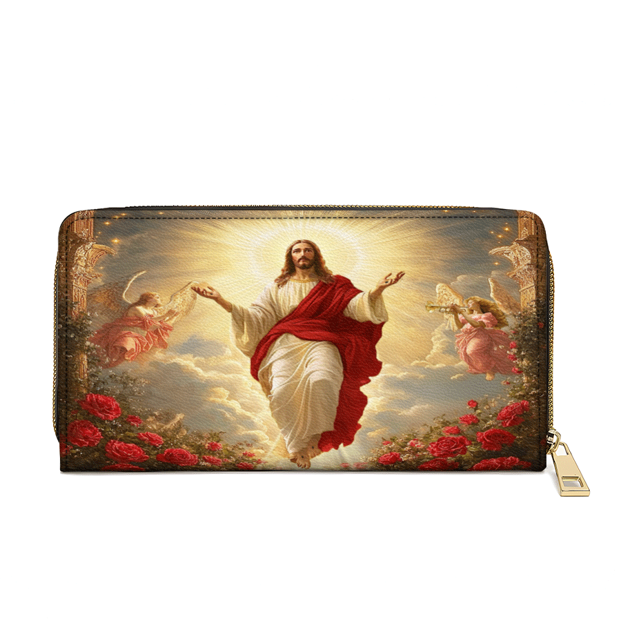 Glorious Ascension Christ Rising in Majesty - Leather Wallet Purse 06acxn020425