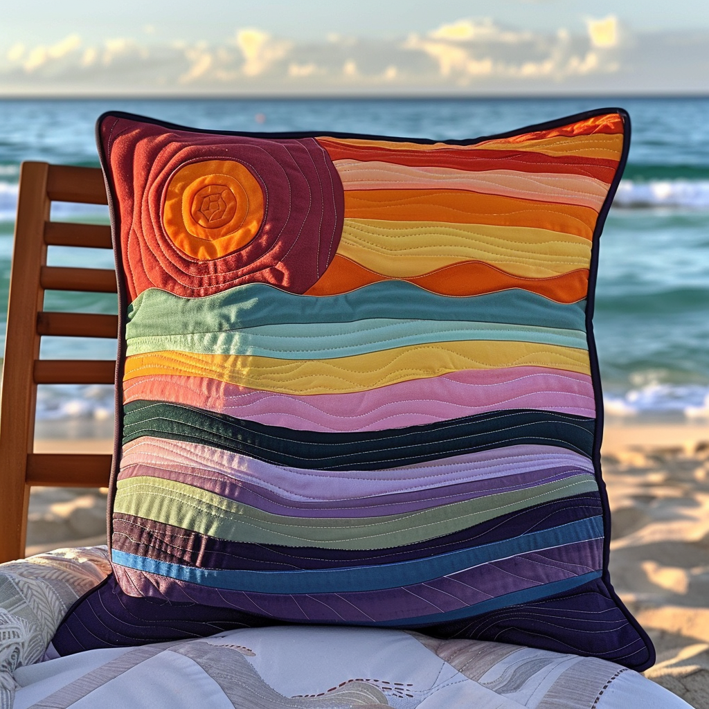Sunset Surf Quilted Pillow Case NCU0TH285