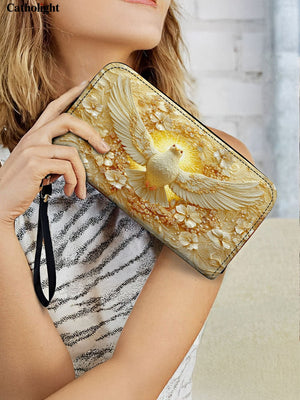 Catholight  Wings of Serenity Leather Wallet Purse
