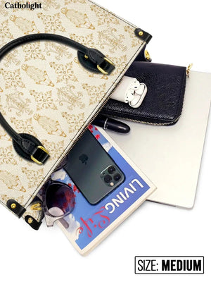 Catholight  The Ave Maria Pattern Leather Bag