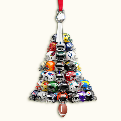 Football Helmet Christmas Tree Ornament - Personalized Gifts For American Football Lovers 02HULU030925