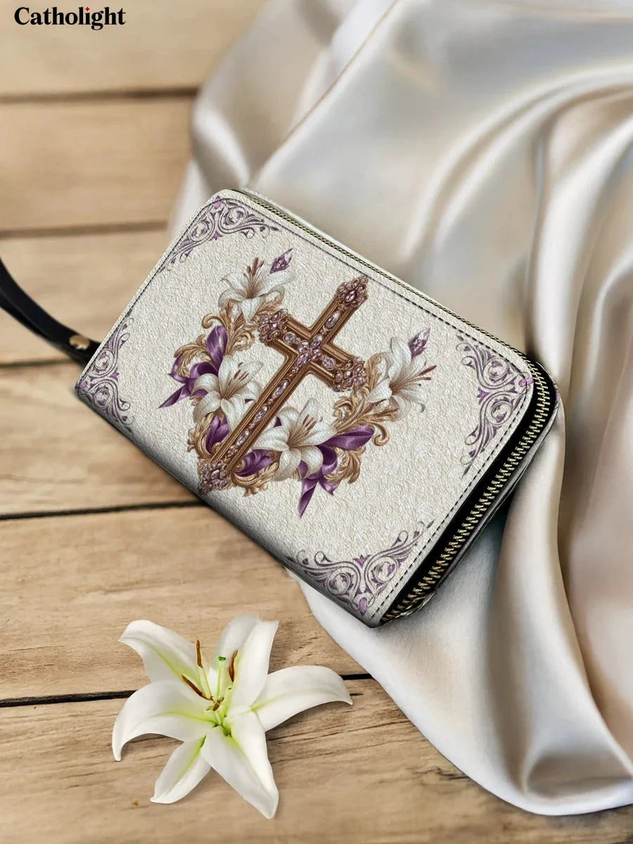 Catholight  Faith & Florals Leather Wallet Purse