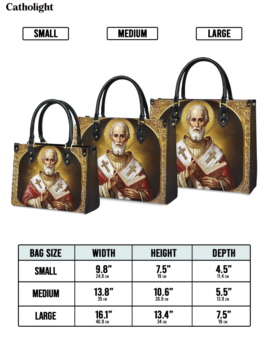 Catholight  Saint Nicholas The Patron of Generosity Leather Bag