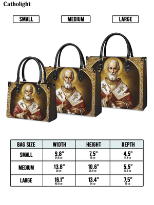 Catholight  Saint Nicholas The Patron of Generosity Leather Bag
