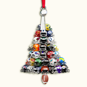 Football Helmet Christmas Tree Ornament - Personalized Gifts For American Football Lovers 02HULU030925