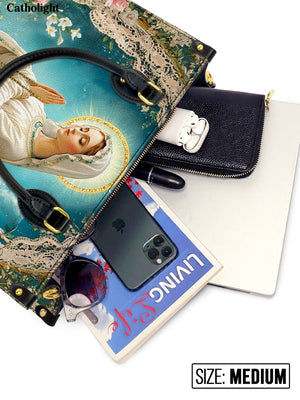 Catholight  Lady Of Lourdes Leather Bag