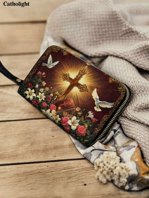 Catholight  Radiance of the Cross Leather Wallet Purse