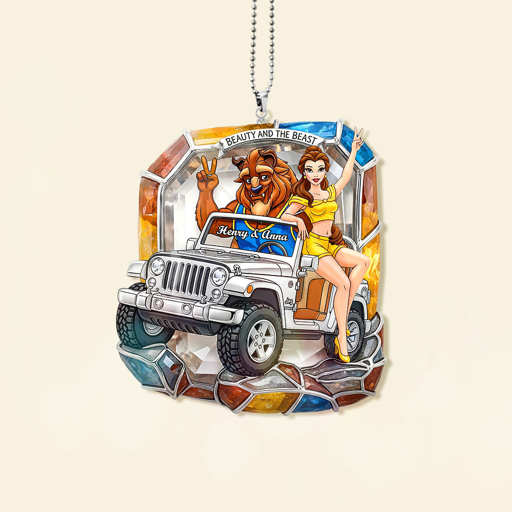 Adventurous Off-Road Couple Car Hanging Ornament, Personalized Christmas Gifts For Off-road Couple 03QHMG250725