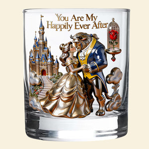 Romantic Couple Round Glass - Personalized Gifts For Couple 02OHTA150626