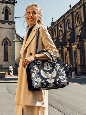 Catholight  The Holy Spirit and Lily Devotional Leather Bag