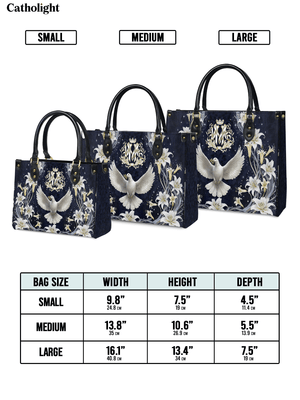 Catholight  The Holy Spirit and Lily Devotional Leather Bag