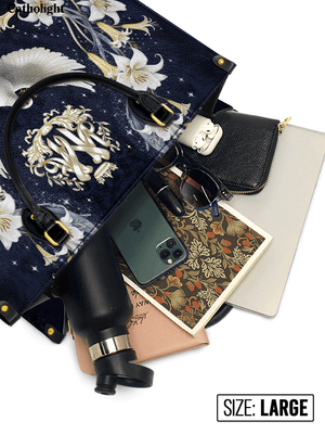Catholight  The Holy Spirit and Lily Devotional Leather Bag