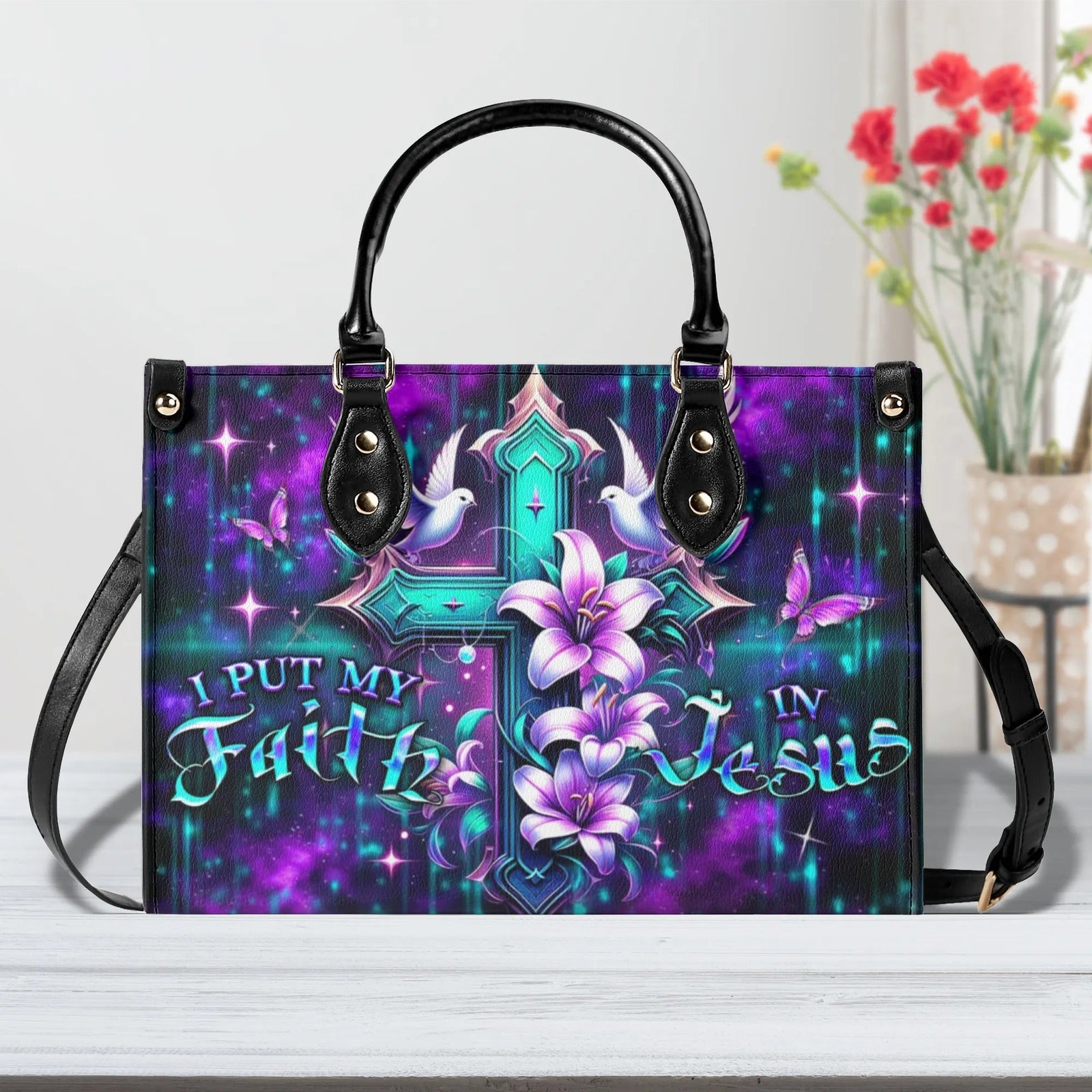 I Put My Faith In Jesus Leather Bag 02acxn160425