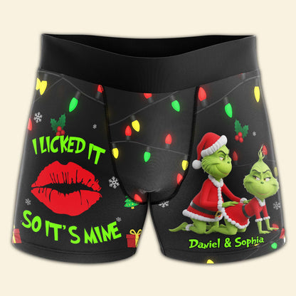Playful Green Couple Christmas Boxers - Personalized Gifts For Him 02NALU160925
