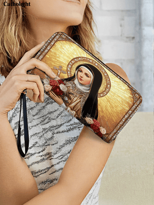 Catholight  The Little Flower of Grace - Leather Wallet Purse
