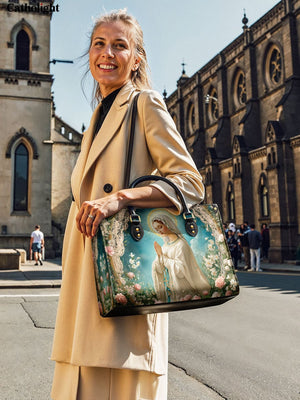 Catholight  Lady Of Lourdes Leather Bag