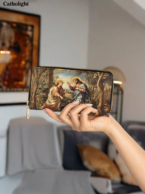 Catholight  Christ and Mary Magdalene Leather Wallet Purse