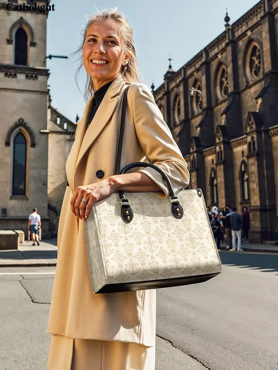 Catholight  The Ave Maria Pattern Leather Bag