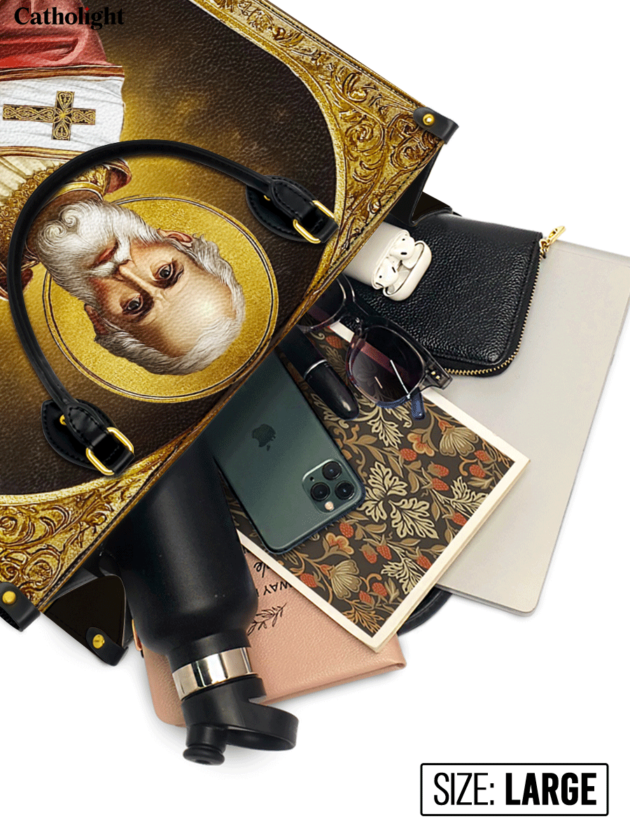 Catholight  Saint Nicholas The Patron of Generosity Leather Bag