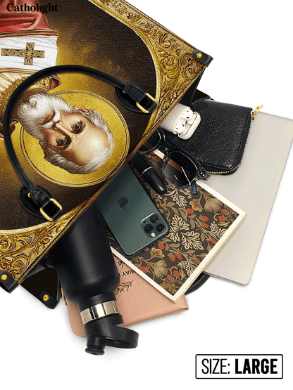 Catholight  Saint Nicholas The Patron of Generosity Leather Bag