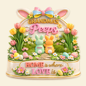 Bunny Peeps Acrylic Plaque - Personalized Gifts For Grandma Easter Day 01tymg170326
