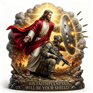 Christian Soldier Shield Acrylic Plaque - Personalized Gifts For Veteran 05NALU300326
