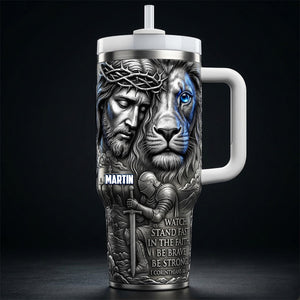 Jesus And Lion 40oz Tumbler - Personalized Gifts For Christians 04pamg200326